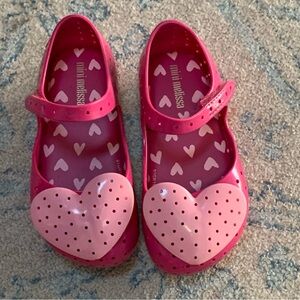Mini Melissa Pink Heart Dress Shoes for Kids